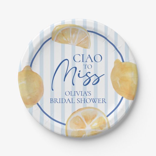 Ciao an Fräulein Lemon Brautparty Pappteller (Vorderseite)