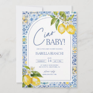 Ciao Baby Amalfiküste Zitrone Babyparty Einladung