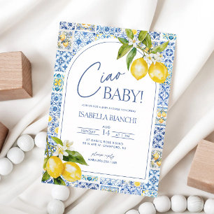 Ciao Baby Amalfiküste Zitrone Babyparty Einladung
