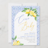 Ciao Baby Bambino Lemon Italienische Babydusche Einladung (Vorderseite)