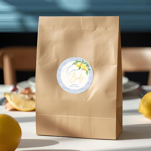 Ciao Baby Bambino Lemon Italienische Babydusche Runder Aufkleber