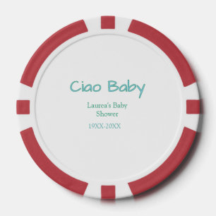 ciao baby blau grün pastell baby shower name datum pokerchips