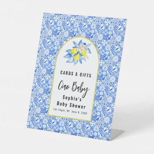 Ciao Baby, Blaue Fliesen und Zitronen Karten & Ges Sockelschild