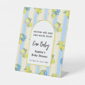 Ciao Baby, blaue Fliesen und Zitronen nach Maß Sockelschild (Vorderseite)