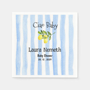 Ciao Baby Blaue Streifen Baby-Party Serviette