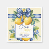 Ciao Baby Blue Bow Tile Lemon Babydusche Serviette (Vorderseite)