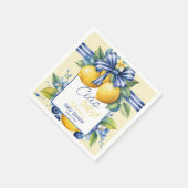 Ciao Baby Blue Bow Tile Lemon Babydusche Serviette (Ecke)