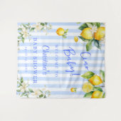 Ciao Baby Blue Citrus Lemons Baby Shower Backdrop Wandteppich (Vorderseite (Horizontal))