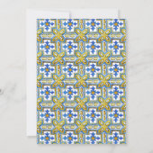Ciao Baby Blue Tile Citrus Lemon Babydusche Einladung (Rückseite)