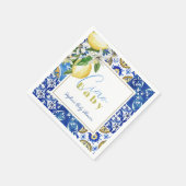 Ciao Baby Blue Tile Citrus Lemon Babydusche Serviette (Ecke)