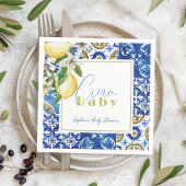 Ciao Baby Blue Tile Citrus Lemon Babydusche Serviette