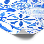 Ciao Baby, Blue Tiles And Lemons Baby Welcome Sign Poster (Ecke)