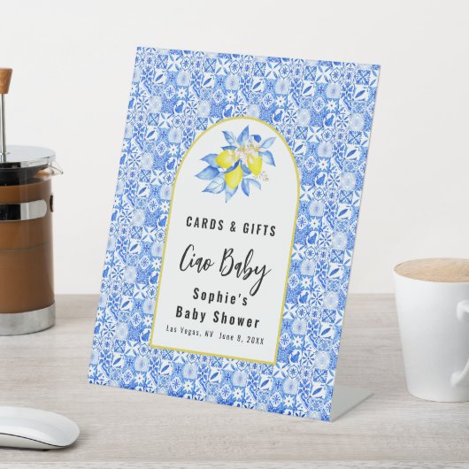 Ciao Baby, Blue Tiles And Lemons Cards & Gift Sockelschild (In SItu)