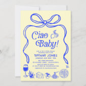 Ciao Baby Blue Yellow Italian Lemons Baby Dusche Einladung (Vorderseite)