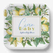 Ciao Baby Citrus Lemon Baby Shower Pappteller (Vorderseite)