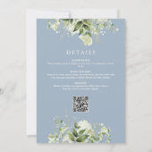 Ciao Baby Dusty Blue Floral Alles in einer Babydus Einladung (Rückseite)