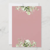 Ciao Baby Dusty Rose Pink Greenery Baby Dusche Einladung (Rückseite)