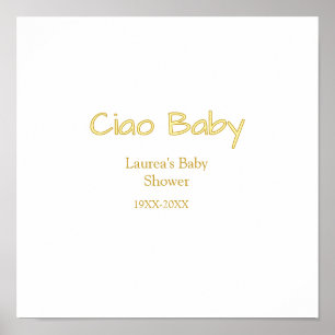 ciao baby gelb gold pastell baby taufname datum poster