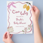 Ciao Baby Girl Babydusche Begrüßungszeichen Flyer (Hand)
