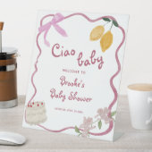 Ciao Baby Girl Babydusche Begrüßungszeichen Sockelschild (In Situ)