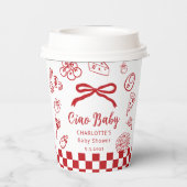 Ciao Baby Hand drawn Whimsical Bow Baby Shower Pappbecher (Rückseite)