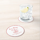 Ciao Baby! Handgezeichnete italienische Pasta Baby Runder Pappuntersetzer (Vor Ort)