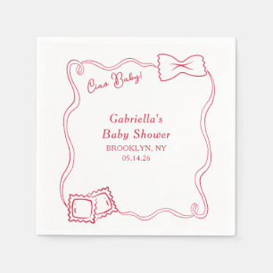 Ciao Baby Handgezogene Pasta Italienische Red Baby Serviette