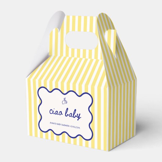 Ciao Baby Handgezogenes Blue & Yellow Baby Dusche Geschenkschachtel (Vorderseite)