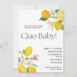 "Ciao Baby" Hübsche italienische Zitronen und Blum Einladung