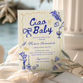 Ciao Baby Italian Bambino Hand Drawn Baby Dusche Einladung