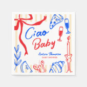 Ciao Baby Italian Bambino Hand Drawn Baby Dusche Serviette (Vorderseite)