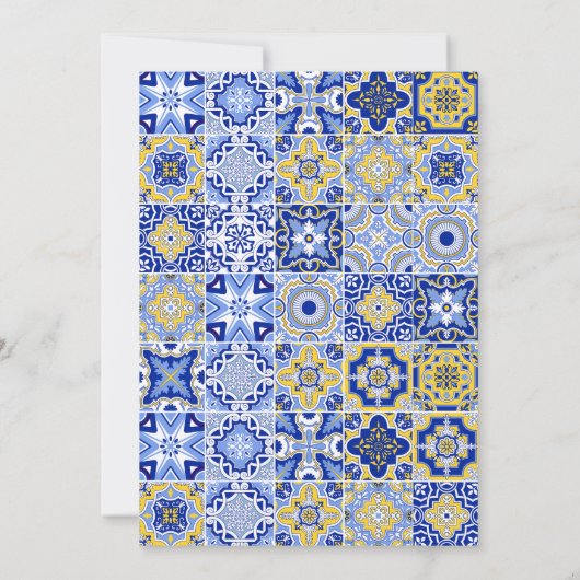 Ciao Baby Italian Blue Tile Lemons Baby Dusche Einladung (Rückseite)