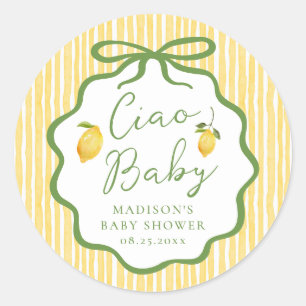Ciao Baby Italian Lemon Baby Shower Runder Aufkleber