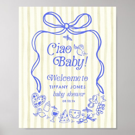 Ciao Baby Italian Lemons Baby Dusche Begrüßungszei Poster (Vorne)