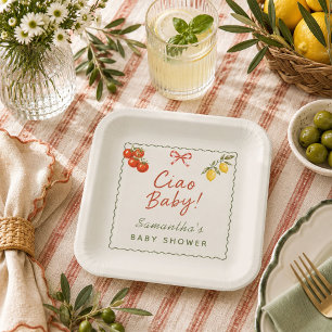 Ciao Baby Italian Market Baby Shower Pappteller