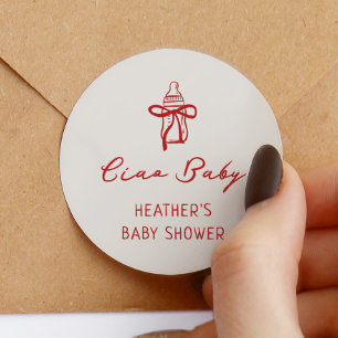 Ciao Baby Italian Pizza Baby Dusche Favor Runder Aufkleber