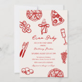 Ciao Baby Italian Pizza Themed Baby Dusche Einladung (Vorderseite)
