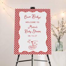 Ciao Baby! Italian Red Baby Shower Welcome Sign