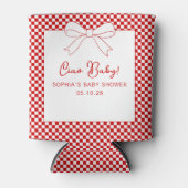 Ciao Baby! Italian Red GIngham Bow Baby Shower Dosenkühler (Vorderseite)
