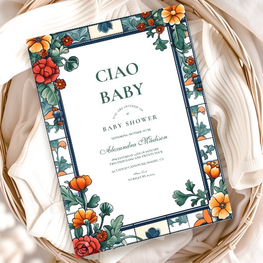 Ciao Baby Italien Inspiriert Babydusche Einladung