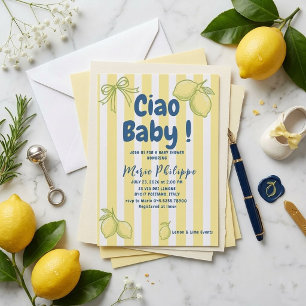 Ciao Baby Italienische Amalfi-Küste Gelber Streife Einladung
