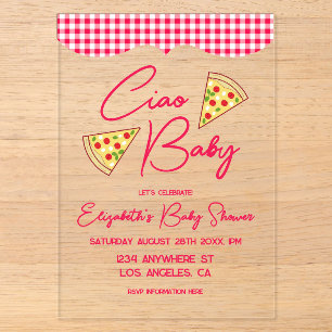 Ciao Baby Italienische Babyparty Acryleinladungen