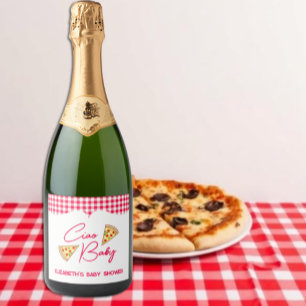 Ciao Baby Italienische Babyparty Schaumweinetikett