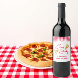 Ciao Baby Italienische Babyparty Weinetikett