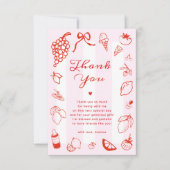 Ciao Baby Italienische Handgezogene Babydusche Dankeskarte (Vorderseite)