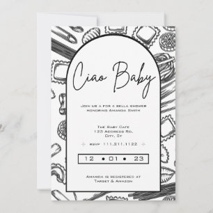 Ciao Baby Italienische Pasta-Baby-Party Einladung