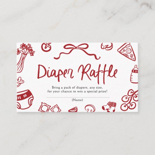 Ciao Baby Italienische Pizza Baby Dusche Windel Ra Begleitkarte (Vorderseite)