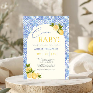 Ciao Baby Italienische Zitronen-Baby-Party Einladung
