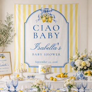 Ciao Baby Italienischer Zitronen-Baby-Shower-Hinte Wandteppich