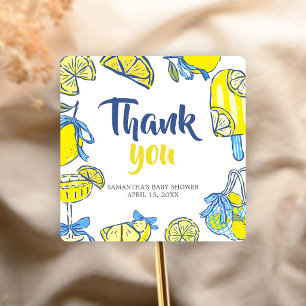 Ciao Baby Lemon Baby Shower Favor Tags Quadratischer Aufkleber